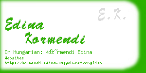 edina kormendi business card